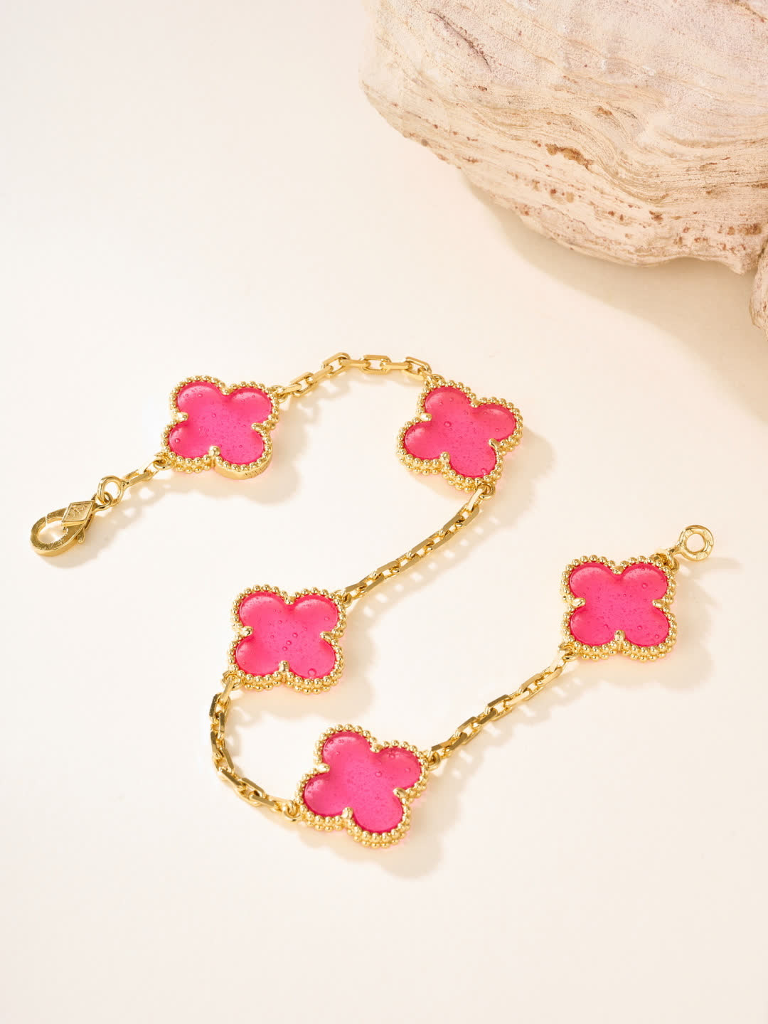 Van Cleef & Arpels Magic Alhambra Pink Enamel Bracelet